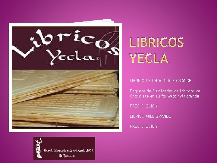 LIBRICO DE CHOCOLATE GRANDE Paquete de 6 unidades de Libricos de Chocolate en su