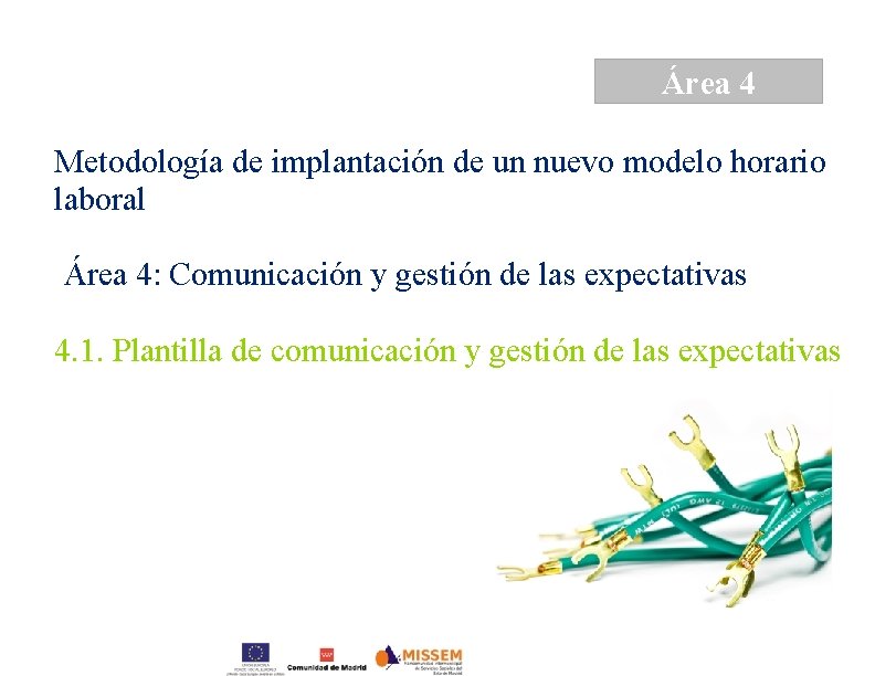 Área 4 Metodología de implantación de un nuevo modelo horario laboral Área 4: Comunicación