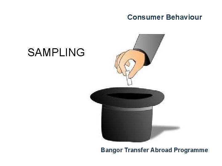 Consumer Behaviour SAMPLING Bangor Transfer Abroad Programme 