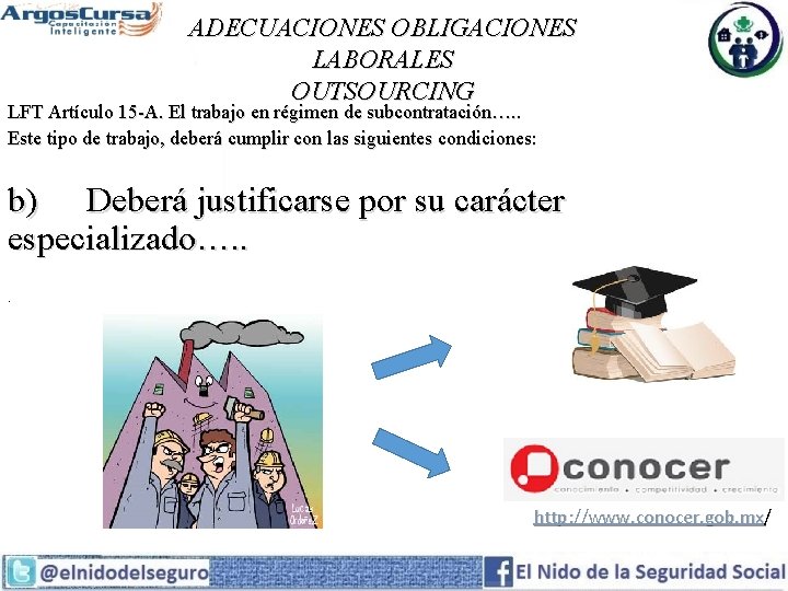 ADECUACIONES OBLIGACIONES LABORALES OUTSOURCING LFT Artículo 15 -A. El trabajo en régimen de subcontratación….