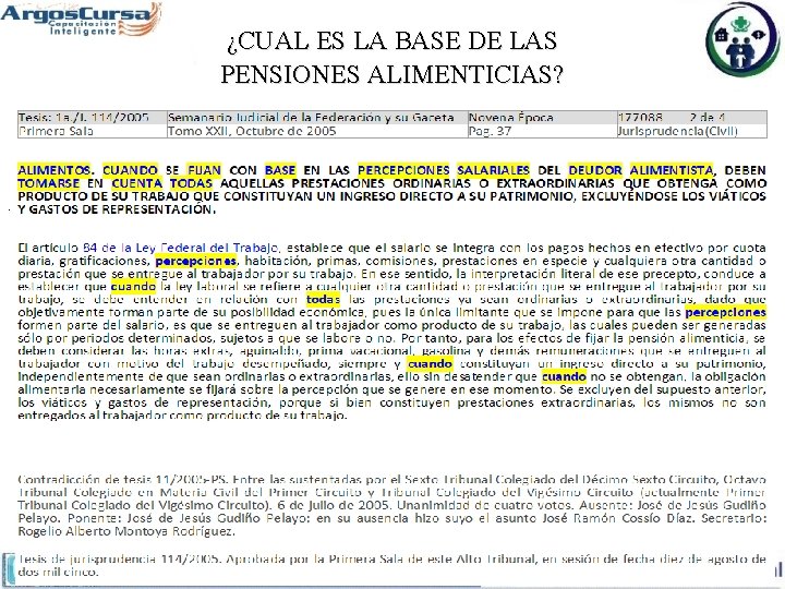 ¿CUAL ES LA BASE DE LAS PENSIONES ALIMENTICIAS? . 