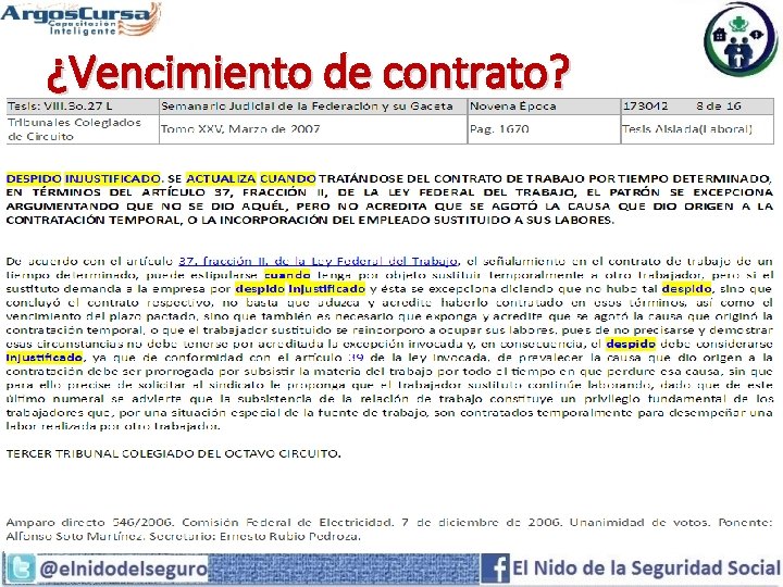 ¿Vencimiento de contrato? 