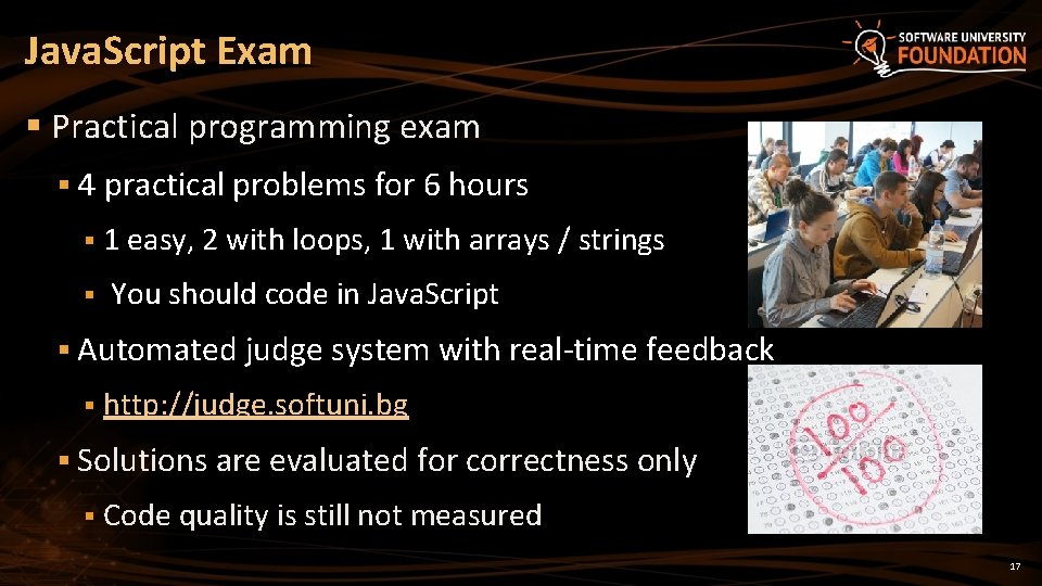Java. Script Exam § Practical programming exam § 4 practical problems for 6 hours