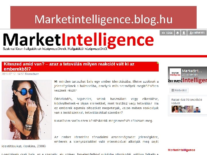 Marketintelligence. blog. hu 37 