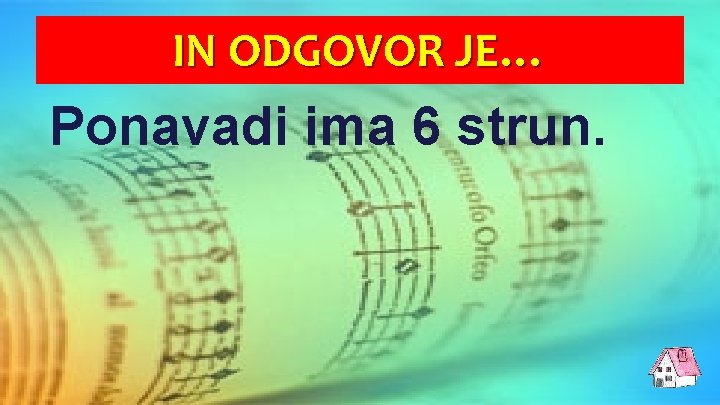 IN ODGOVOR JE… Ponavadi ima 6 strun. 
