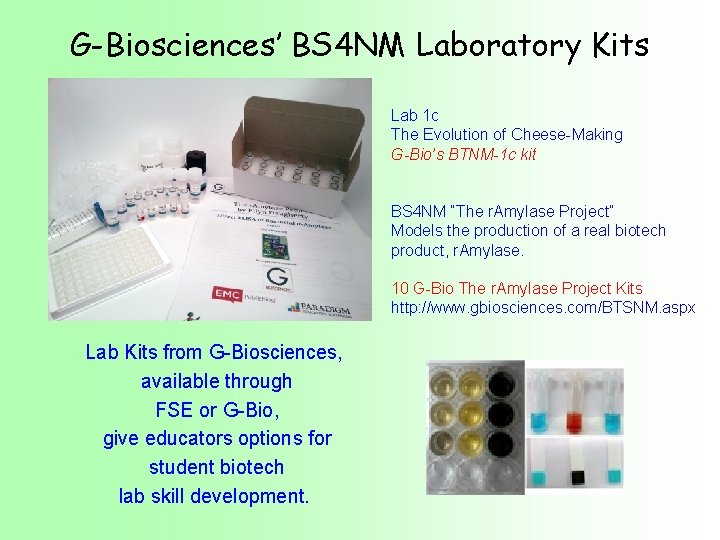 G-Biosciences’ BS 4 NM Laboratory Kits Lab 1 c The Evolution of Cheese-Making G-Bio’s