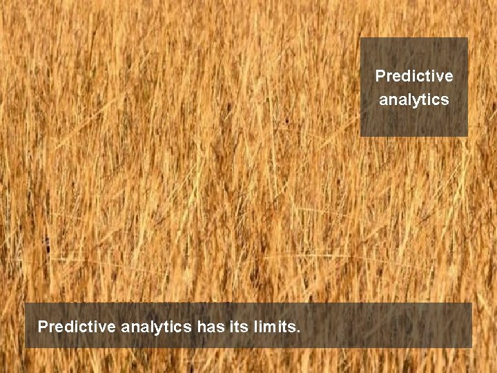 Predictive analytics has its limits. 