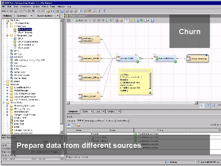 Churn Prepare data from different sources. 