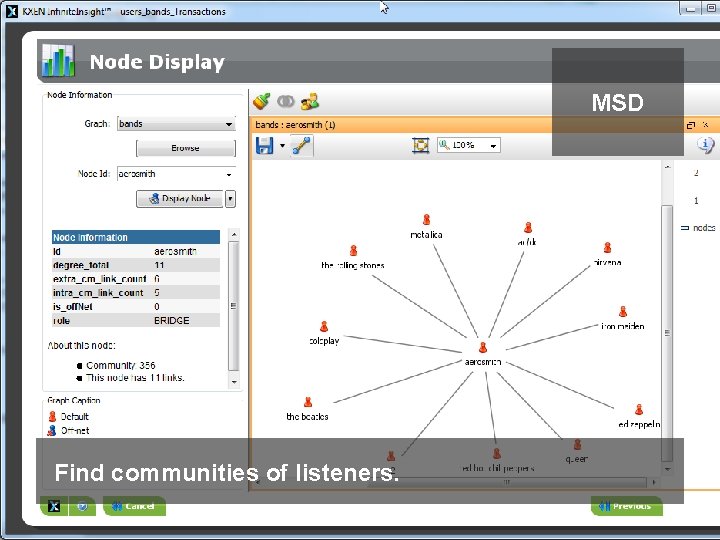 MSD Find communities of listeners. 