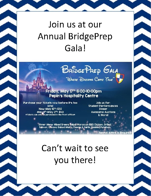 Join us at our Annual Bridge. Prep Gala! Can’t wait to see you there!