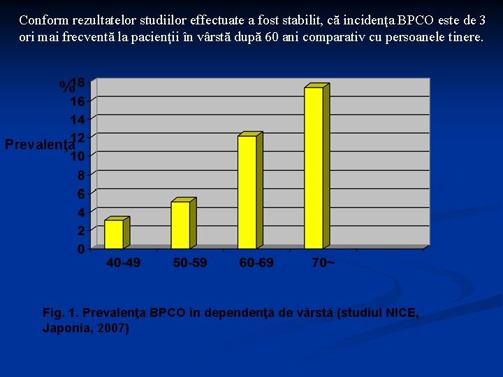 Conform rezultatelor studiilor effectuate a fost stabilit, că incidenţa BPCO este de 3 ori