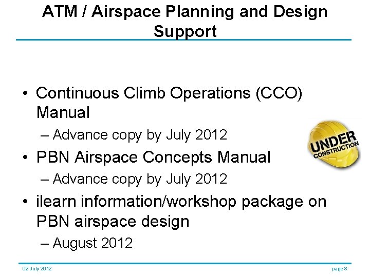 ATM / Airspace Planning and Design Support • Continuous Climb Operations (CCO) Manual –