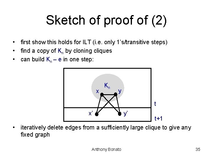 Sketch of proof of (2) • first show this holds for ILT (i. e.