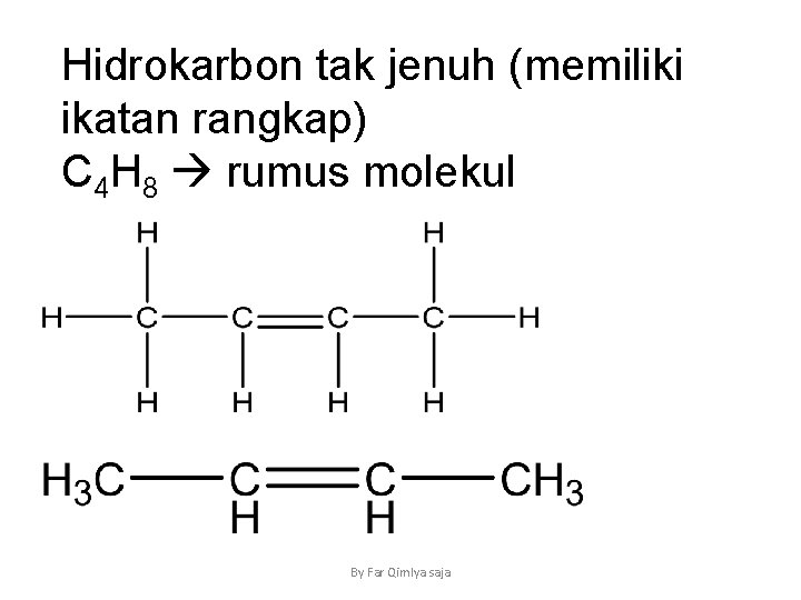 Hidrokarbon tak jenuh (memiliki ikatan rangkap) C 4 H 8 rumus molekul By Far