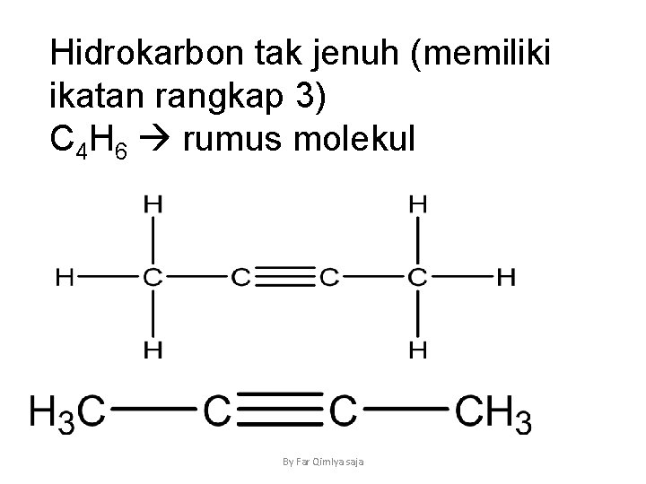 Hidrokarbon tak jenuh (memiliki ikatan rangkap 3) C 4 H 6 rumus molekul By