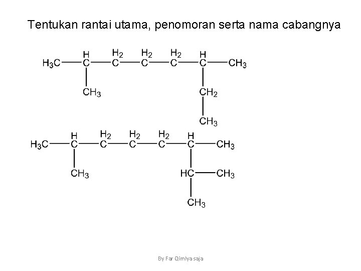 Tentukan rantai utama, penomoran serta nama cabangnya By Far Qim. Iya saja 