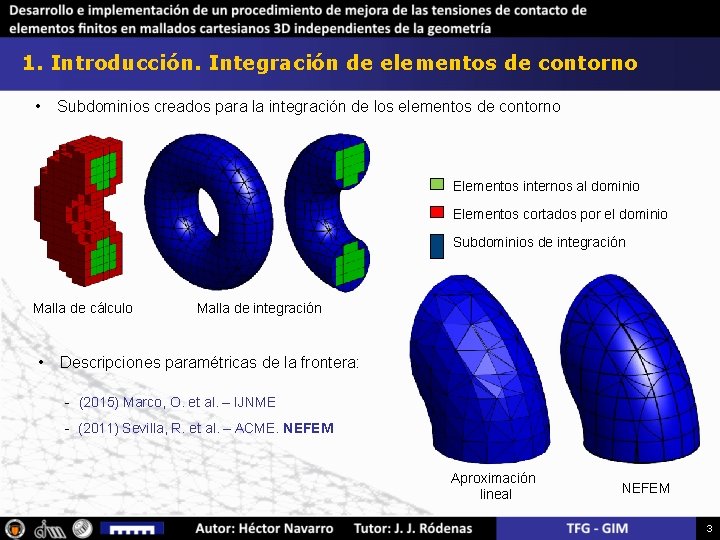 1. Introducción. Integración de elementos de contorno • Subdominios creados para la integración de