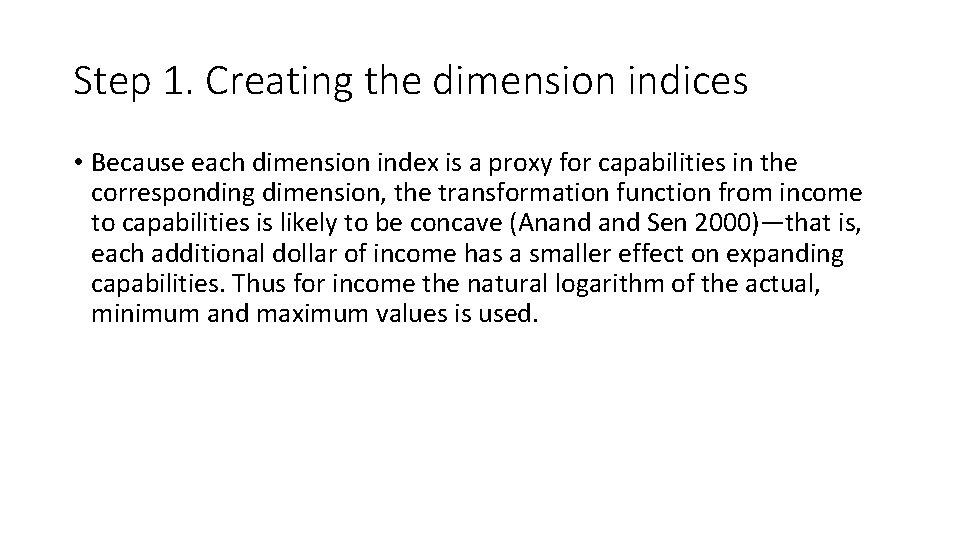 Step 1. Creating the dimension indices • Because each dimension index is a proxy