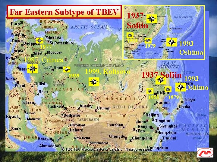 Far Eastern Subtype of TBEV 1937 Sofiin 1953 1977 1993 Oshima 1979 1987, Crimea