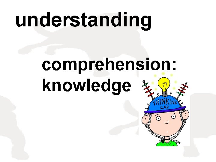 understanding comprehension; knowledge 