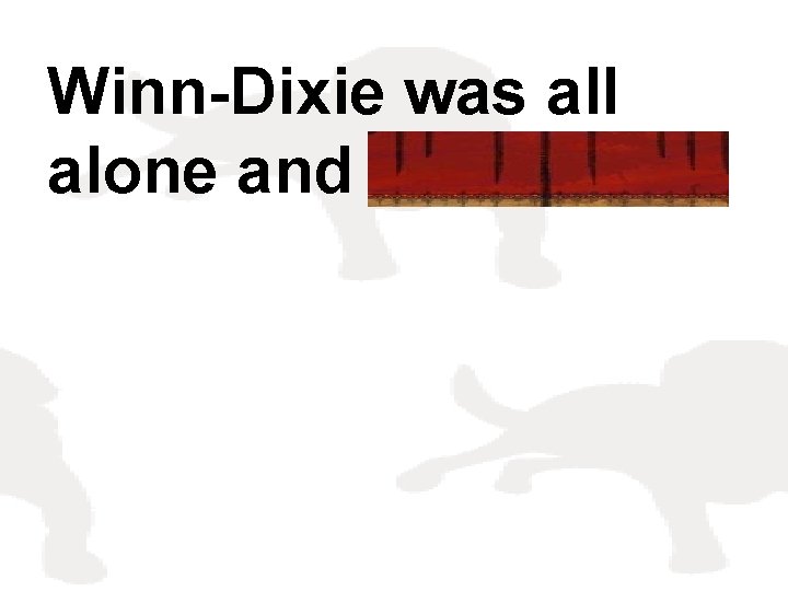 Winn-Dixie was all alone and friendless. 