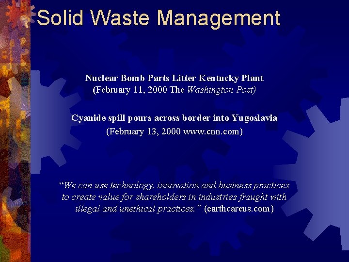 Solid Waste Management Nuclear Bomb Parts Litter Kentucky Plant (February 11, 2000 The Washington