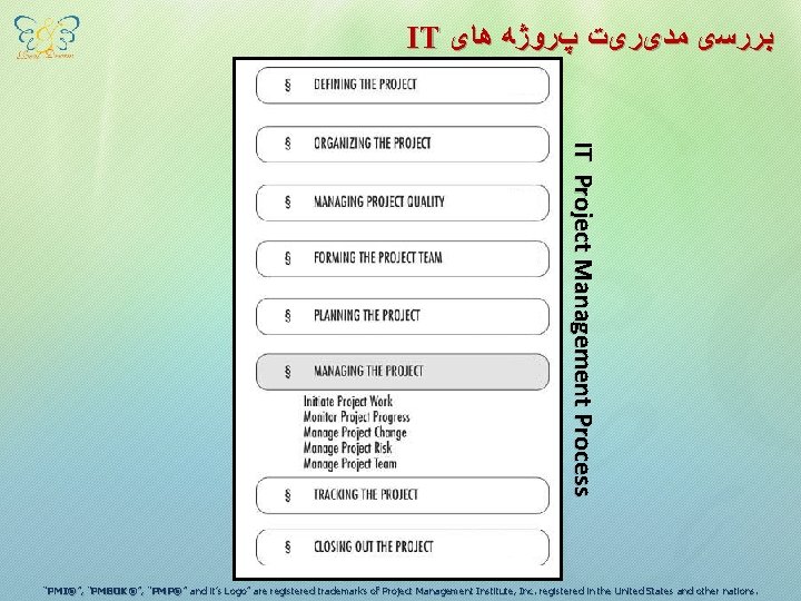 IT ﺑﺮﺭﺳی ﻣﺪیﺮیﺖ پﺮﻭژﻪ ﻫﺎی IT Project Management Process “PMI®”, ”, “PMP® PMI®”, “PMBOK®”,
