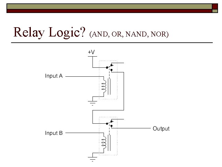 Relay Logic? (AND, OR, NAND, NOR) 