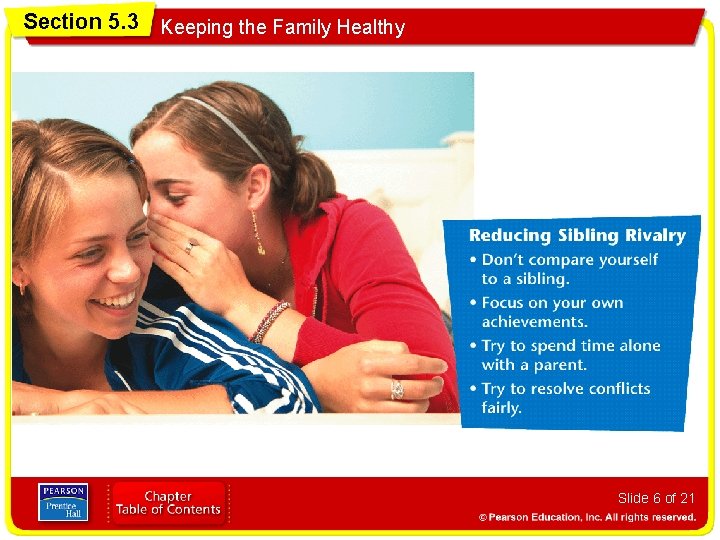 Section 5. 3 Keeping the Family Healthy Slide 6 of 21 
