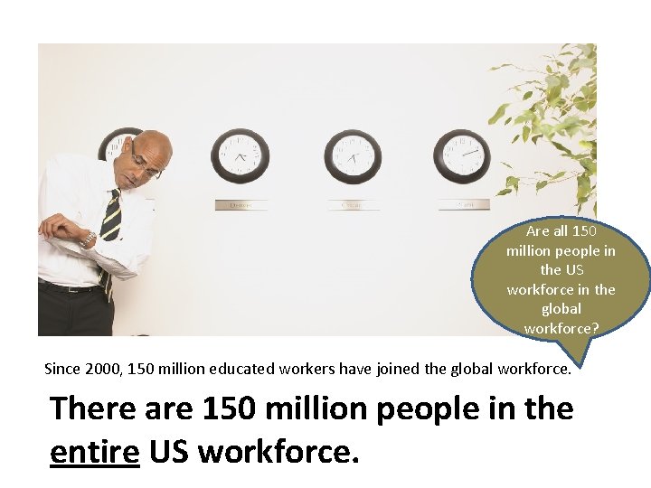 Are all 150 million people in the US workforce in the global workforce? Since