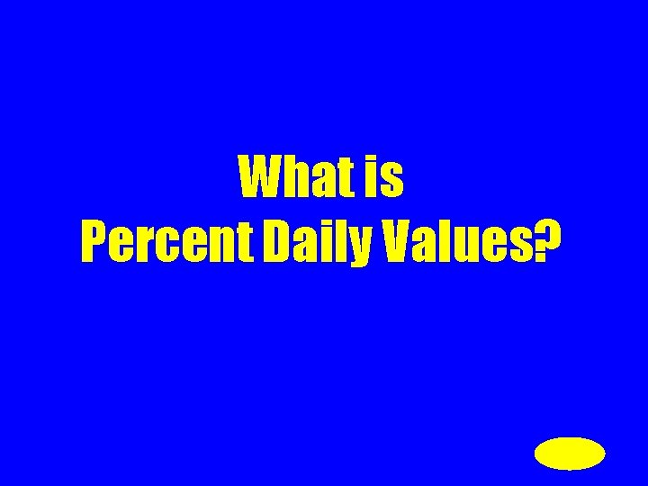 What is Percent Daily Values? 