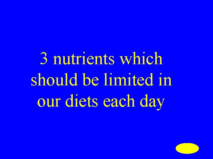 3 nutrients which should be limited in our diets each day 