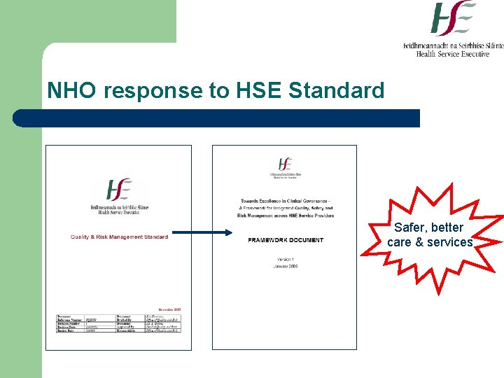 NHO response to HSE Standard Safer, better care & services 