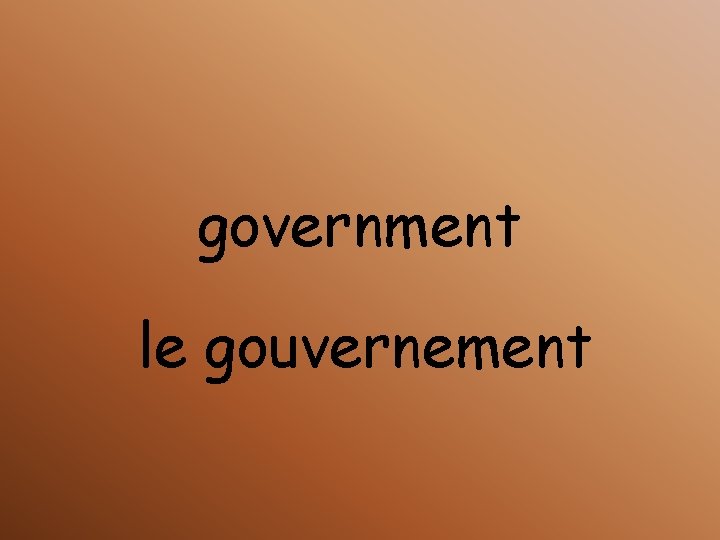 government le gouvernement 