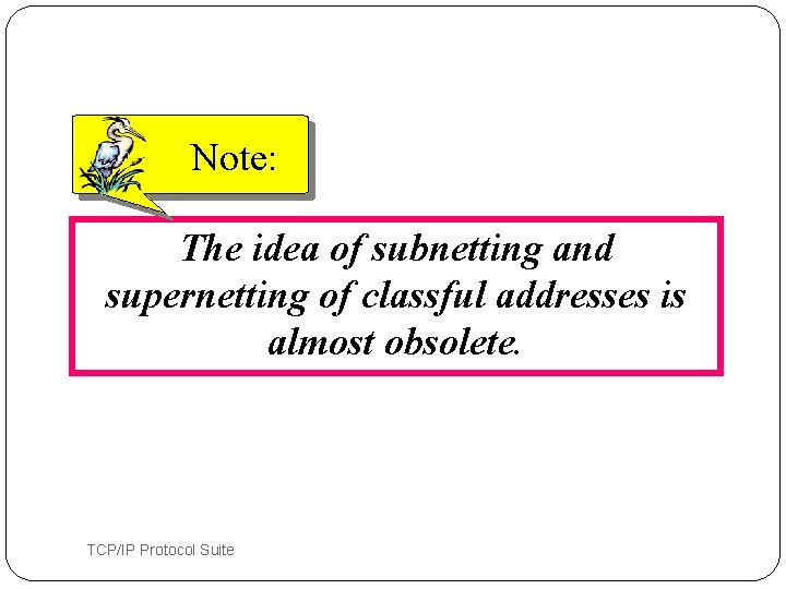 Note: The idea of subnetting and supernetting of classful addresses is almost obsolete. 64