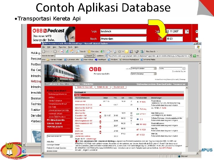 Contoh Aplikasi Database • Transportasi Kereta Api 