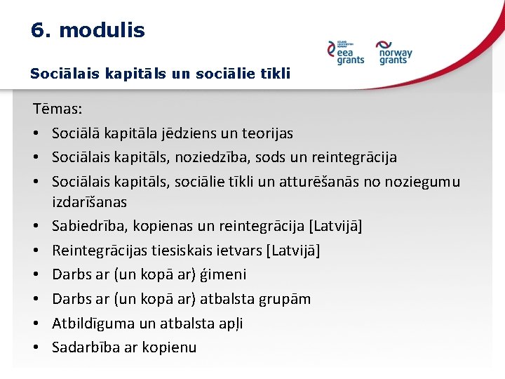 6. modulis Sociālais kapitāls un sociālie tīkli Tēmas: • Sociālā kapitāla jēdziens un teorijas