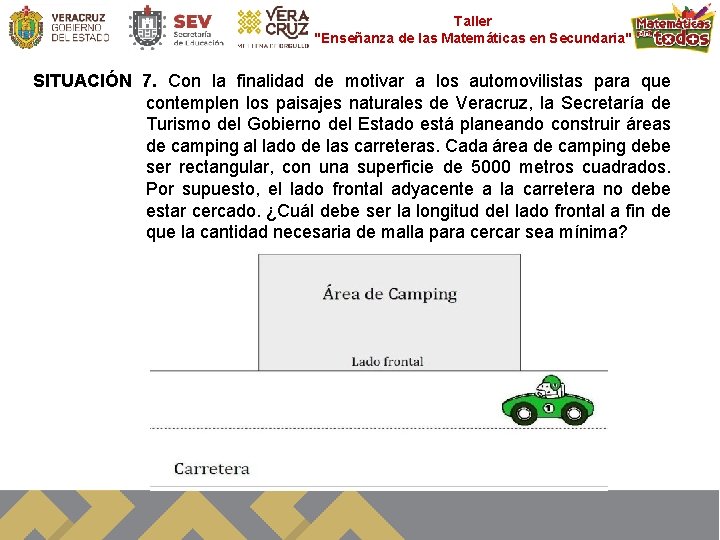 Taller "Enseñanza de las Matemáticas en Secundaria" SITUACIÓN 7. Con la finalidad de motivar