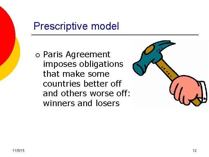 Prescriptive model ¡ 11/5/15 Paris Agreement imposes obligations that make some countries better off Prescriptive model ¡ 11/5/15 Paris Agreement imposes obligations that make some countries better off