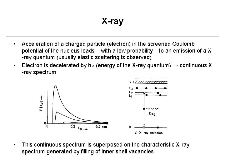X-ray • • • Acceleration of a charged particle (electron) in the screened Coulomb
