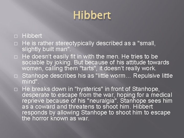 Hibbert � � � Hibbert He is rather stereotypically described as a "small, slightly