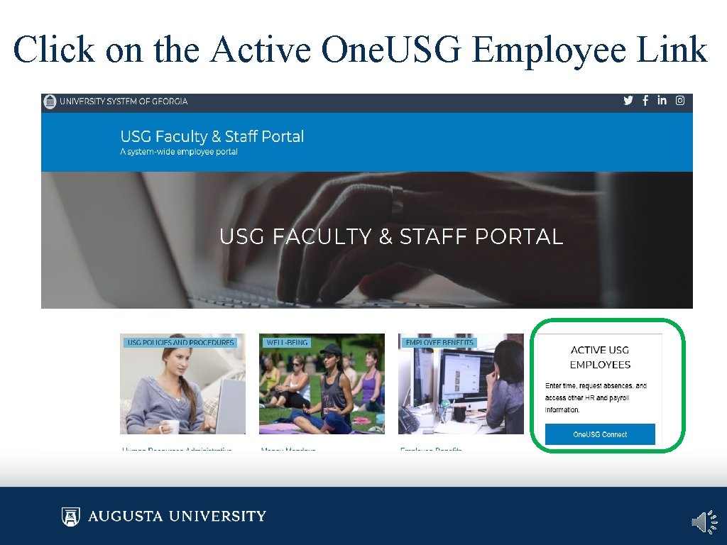 Click on the Active One. USG Employee Link 