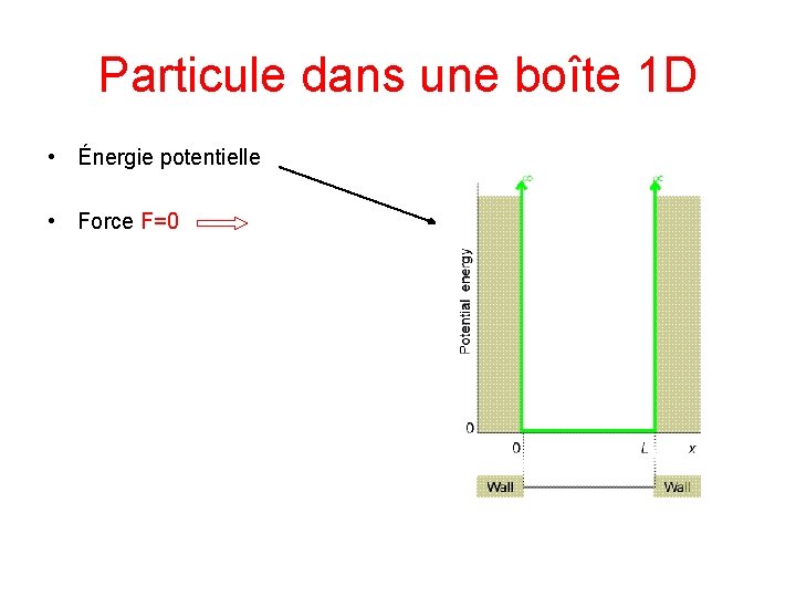 Particule dans une boîte 1 D • Énergie potentielle • Force F=0 