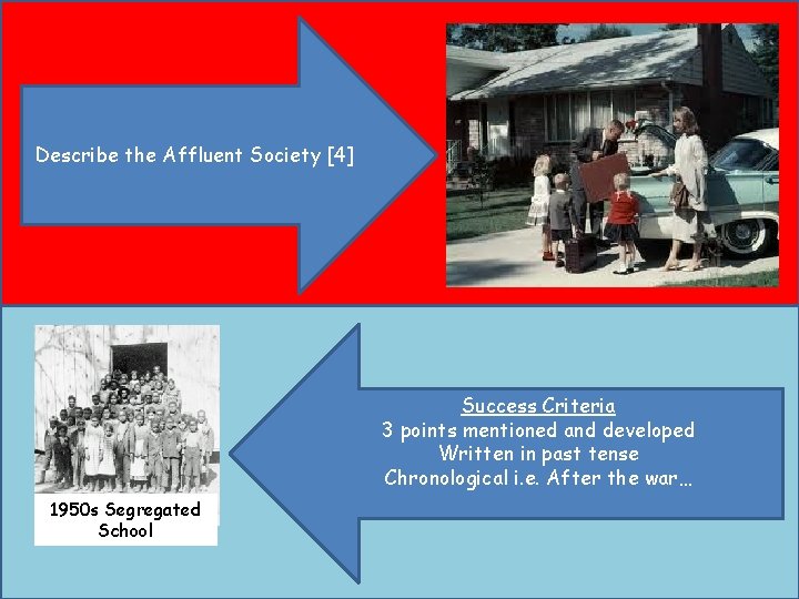 Describe the Affluent Society [4] Success Criteria 3 points mentioned and developed Written in