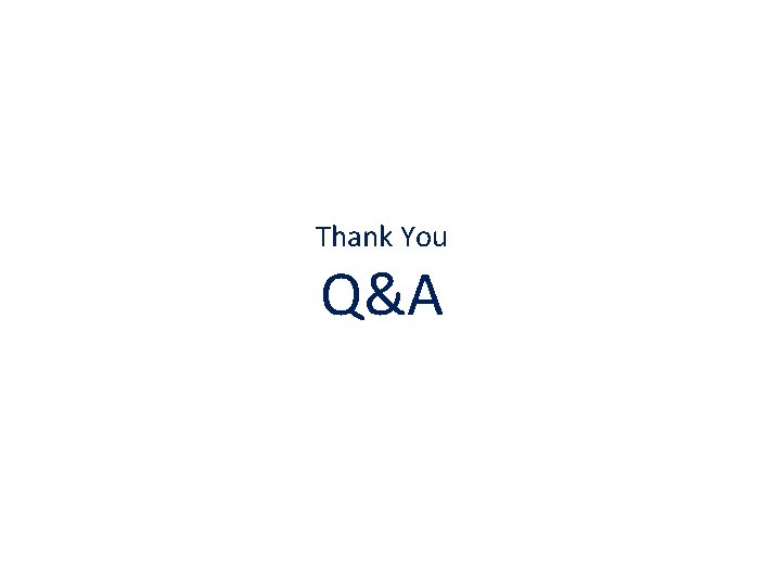 Thank You Q&A 