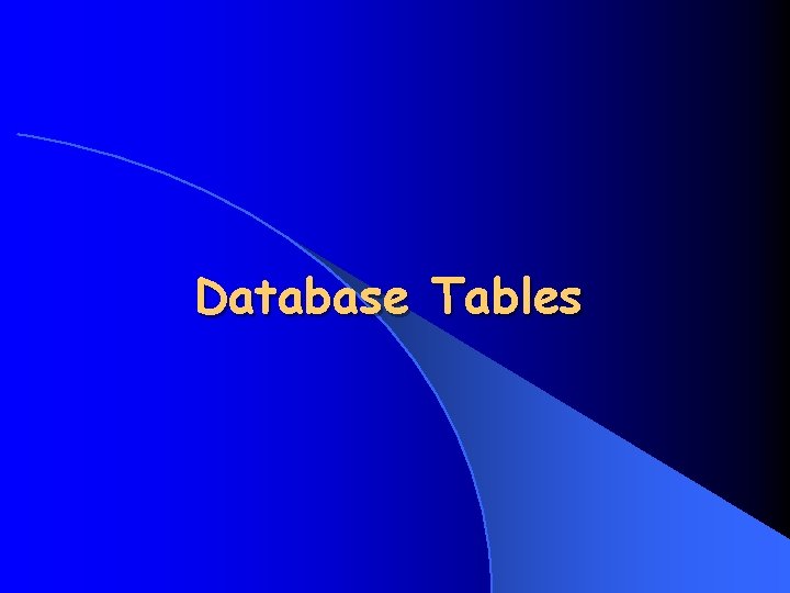 Database Tables 