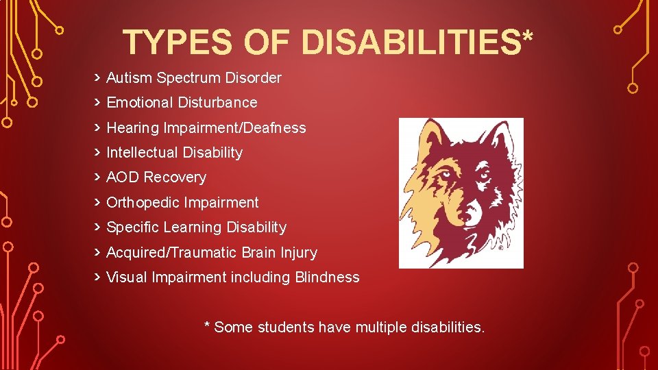 TYPES OF DISABILITIES* › Autism Spectrum Disorder › Emotional Disturbance › Hearing Impairment/Deafness ›