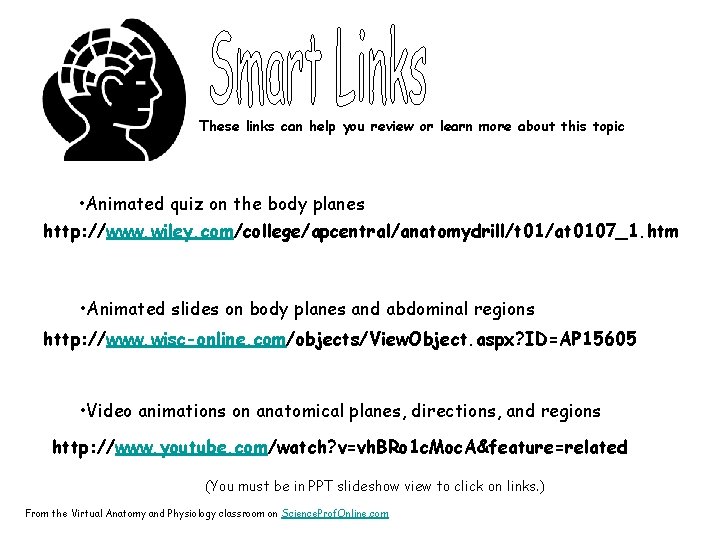 These links can help you review or learn more about this topic • Animated