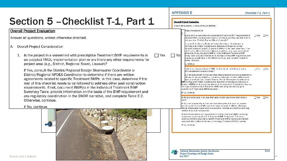 Section 5 –Checklist T-1, Part 1 Brown and Caldwell 34 