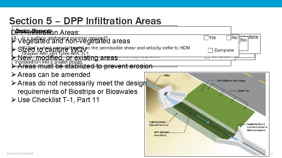 Section 5 – DPP Infiltration Areas: Ø Vegetated and non-vegetated areas Ø Sized to